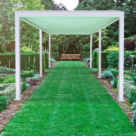 Titan 6m X 3m Rectangular Aluminium Pergola White The Outside