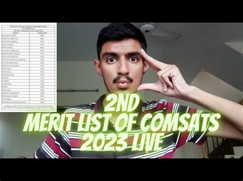 New Nd Merit List Of Comsats University Islamabad Life At Comsats