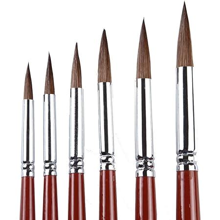 Amazon ZHOUXF Artist Paint Brushes Set Red Sable Weasel Hair Round