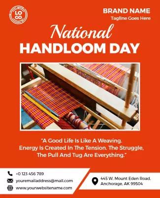 National Handloom Day Poster Templates Photoadking