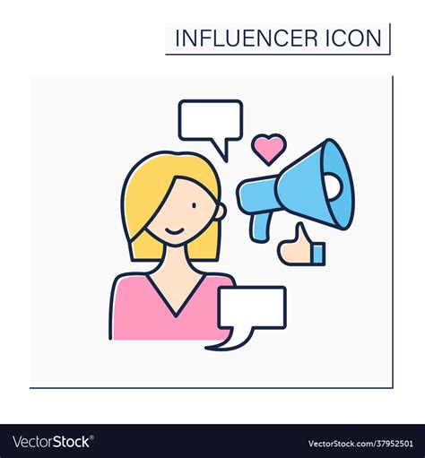 Influencer Color Icon Royalty Free Vector Image