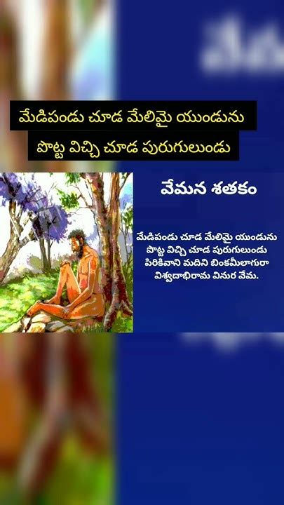 మేడిపండు చూడ మేలిమై యుండును పొట్ట విచ్చి చూడ పురుగులుండు Vemana