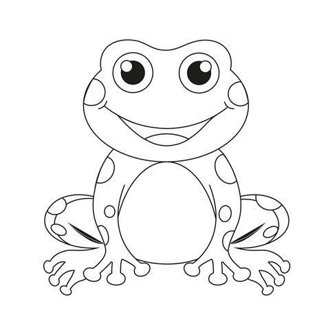 Bright Vector Illustration Of A Frog Cute Frog Sitting Sketch Line