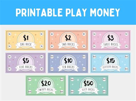 Printable Play Money for Kids Digital Instant Download Pretend Play ...