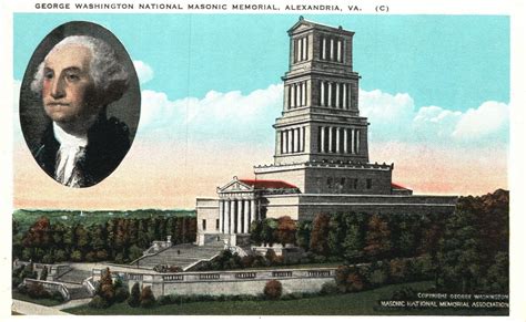 Vintage Postcard 1920s George Washington National Masonic Memorial