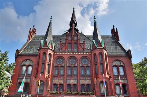 Detailed View On The Northern German Town Hall Found In Neumuenster On