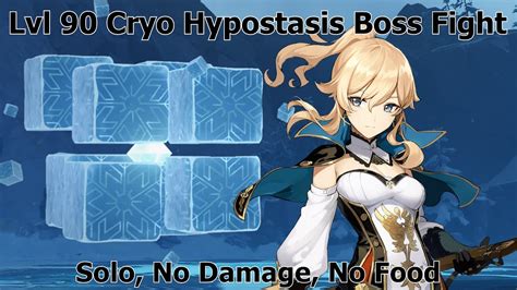 Jean Vs Level Cryo Hypostasis Boss Fight Solo No Damage No Food