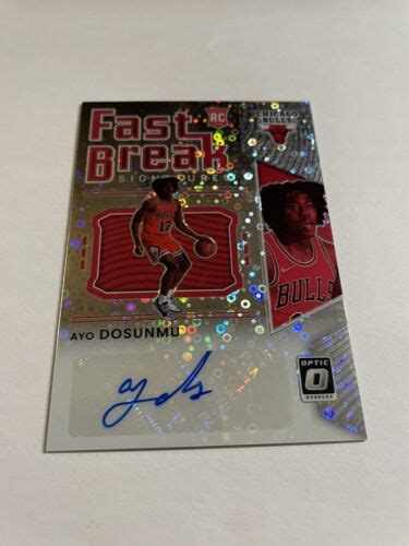 2021 22 Ayo Dosunmu Optic Fast Break Signatures Silver Disco Prizm