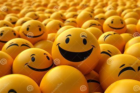 A Large Group Of Yellow Smiley Faces Stock Illustration Illustration