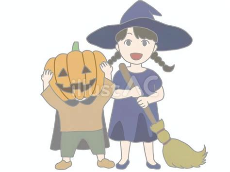 ハロウィンの仮装をした子どもイラスト No 24132053／無料イラスト フリー素材なら「イラストac」