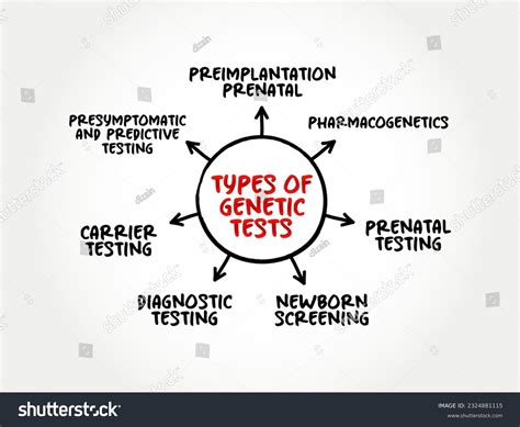 Types Of Genetic Tests Mind Map Text Concept For Royalty Free Stock