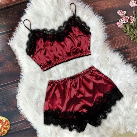 Pyjama Ensemble De Nuit Sexy En Dentelle Pour Femmes Lingerie Pyjama Mode Tentation