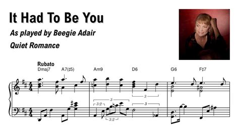 Beegie Adair It Had To Be You Transcription Youtube