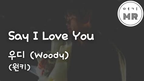 Say I Love You 리메이크 우디 Woody 원키b 여기mr Karaoke Music Youtube