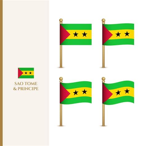 Premium Vector Waving Sao Tome Principe Flags D Vector Illustration