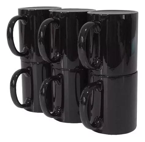 Taza Mágica Negro Brillante 11oz Sublimación 12pz Meses sin interés