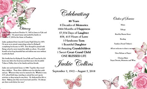 DIY Printable 8 5x14 Tri Fold Funeral Program Memorial Etsy