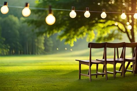 Premium Photo | A wooden bench and a table in the park