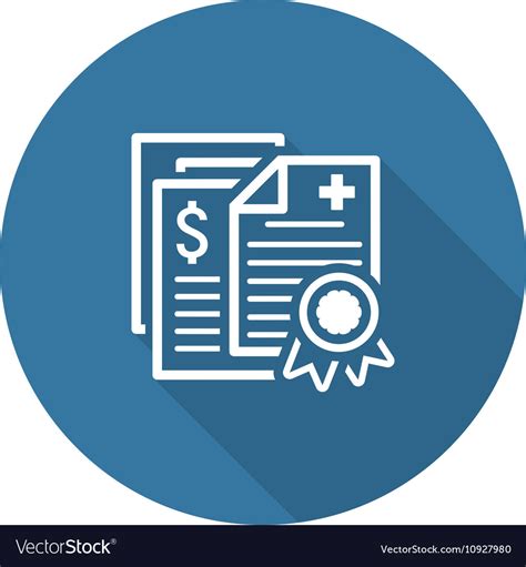 Health Insurance Policy Icon Flat Design Vector Image