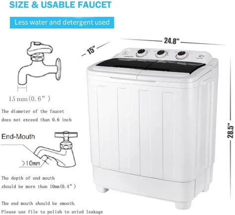 Homhum Portable Mini Compact Twin Tub Washing Machine Wwash And Spin Homhum