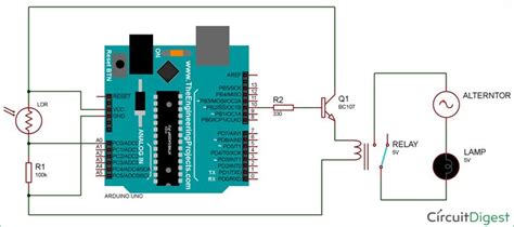 Arduino Light Sensor Circuit using LDR | Light sensor circuit, Arduino ...