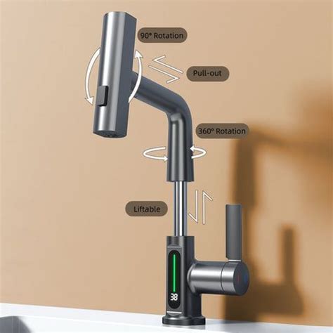 Digital Single Hole Brass Hot And Cold Water Faucet Faucet Single Hole Bathroom Faucet Water