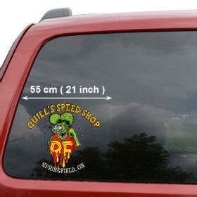 2 Pcs Hot Rod Garage Door Art Rat Fink Vinyl Stickers Dingmun