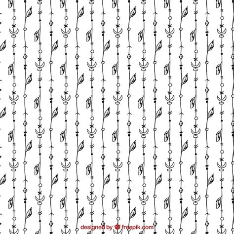 Free Vector | Black and white boho pattern