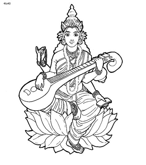 Maa Saraswati Drawing Sketch Welcome to hindu goddess maa saraswati ...