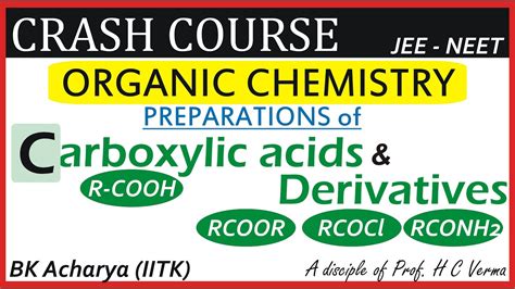 CRASH COURSE ORGANIC CHEMISTRY 6 PREPARE RCOOH ArCOOH RCO Z