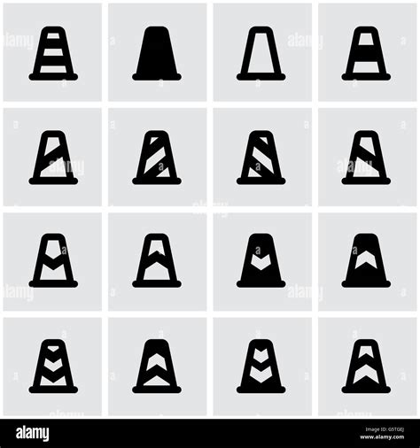 Vector Black Traffic Cone Icon Set Stock Vector Image And Art Alamy