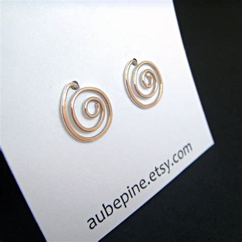 Swirl Post Earrings Sterling Silver Modern Stud Earrings Etsy