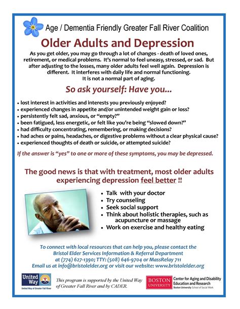 Depression Flyer Four 10 20 Bristol Elder Services