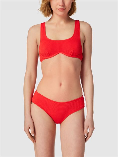 Kup Online Esprit Top Bikini Z Fakturowanym Wzorem Czerwony