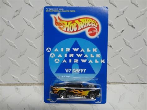 Hot Wheels Black Wflames Airwalk 57 Chevy Bel Air Ebay