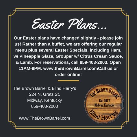 The Brown Barrel And Blind Harrys Finecasual Dining Package Goods