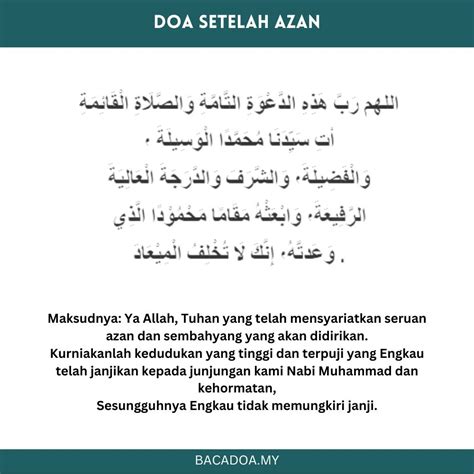 Lafaz Azan Cara Jawab Dan Doa Selepas Azan Rumi Maksud Baca Doa