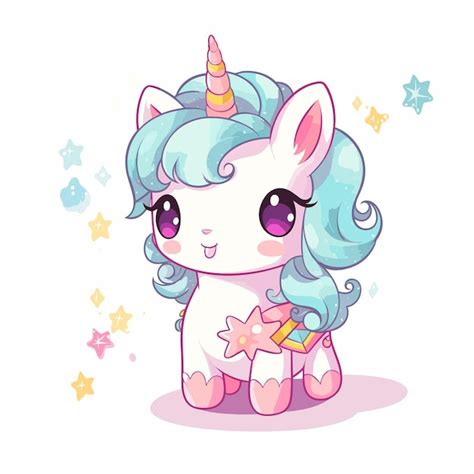 Hermosa ilustración vectorial de unicornio Vector Premium