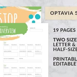 Optavia And Journal Pages Optavia And Planner Weight Loss