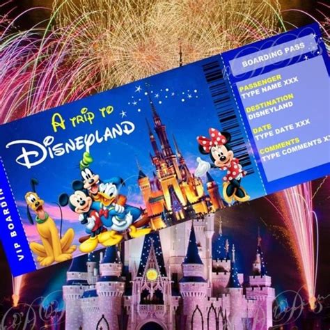 Instant Printable Disneyland Ticket Etsy