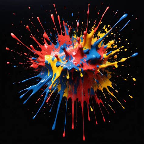 Vibrant MultiColor Paint Splatter On Elegant Black Canvas MUSE AI