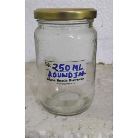 250 ML ROUND GLASS JAR WITH METAL LUG CAP At Rs 11 Piece Transparent