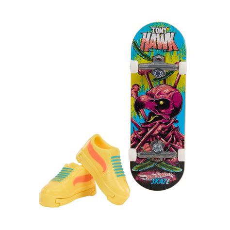 Hot Wheels Skate Neon Draggin Bones Tony Hawk Fingerboard And Removable Skate Shoes Walmart