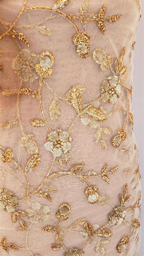 Gold Mesh Embroidery Fabric Gold Lace By The Yard Embroidery Etsy