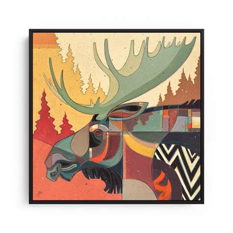 The Moose Canvas Fine Art Print, Abstract Moose Art Print, Moose ...