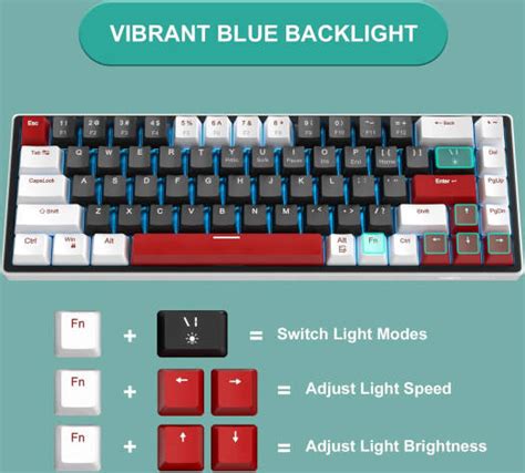 Magegee Sky Wired Mechanical Gaming Keyboard Layout Red Switch Hot Swappable Keys