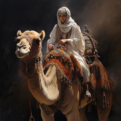 Premium AI Image | illustration of A bedouin dressed in ornate ...