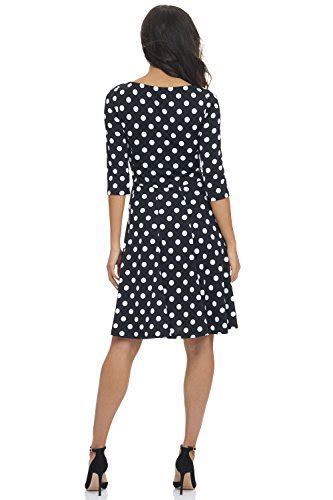 Rekucci Women S Flippy Fit N Flare Dress With 3 4 Sleeves