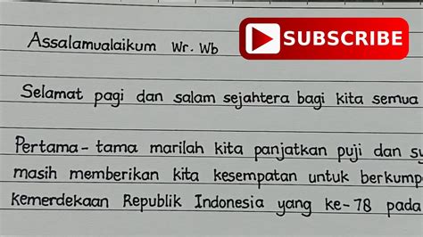 Contoh Naskah Teks Pidato Hut Kemerdekaan Ri Ke 78 Tema Bersatu Dalam Kebhinekaan Youtube