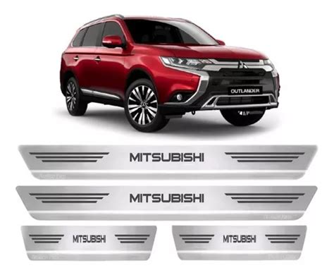 Kit 4 Soleira Porta Aço Inox Escovado Mitsubishi Outlander